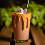 One of our Summer drinks in July 22: peanut and chocolate milkshake